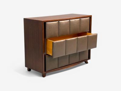 Gilbert Rohde Gilbert Rohde Mid Century Modern Dressers Leather Stained Wood 1940s