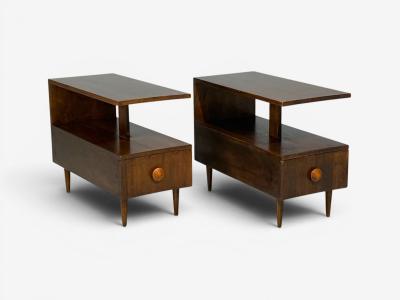 Gilbert Rohde Gilbert Rohde Rare Paldao End Tables Walnut USA 1940s