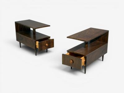 Gilbert Rohde Gilbert Rohde Rare Paldao End Tables Walnut USA 1940s