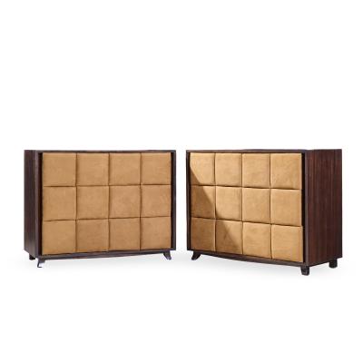 Gilbert Rohde Gilbert Rohde for Herman Miller Model 4140 Upholstered Chest Dresser Pair