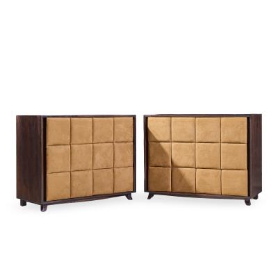 Gilbert Rohde Gilbert Rohde for Herman Miller Model 4140 Upholstered Chest Dresser Pair