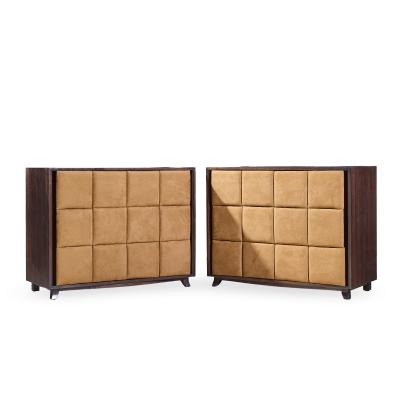 Gilbert Rohde Gilbert Rohde for Herman Miller Model 4140 Upholstered Chest Dresser Pair
