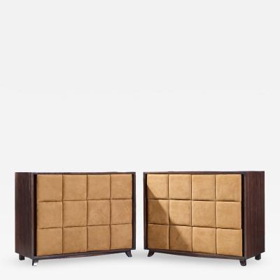 Gilbert Rohde Gilbert Rohde for Herman Miller Model 4140 Upholstered Chest Dresser Pair