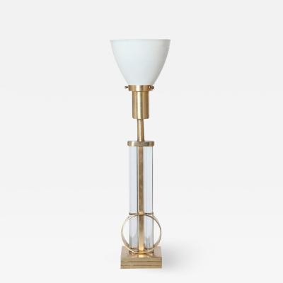 Gilbert Rohde Gilbert Rohde for Mutual Sunset Brass Glass Rod Table Lamp 1940s