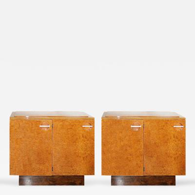 Gilbert Rohde Pair Streamline Art Deco Server Cabinets by Gilbert Rohde