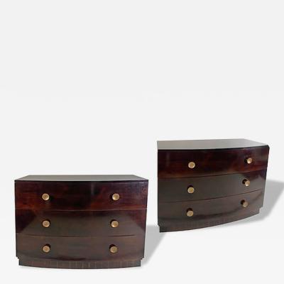 Gilbert Rohde Pair of American Modern Rosewood Three Drawer Chests Gilbert Rohde