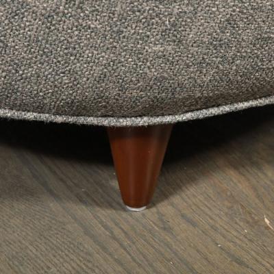 Gilbert Rohde Pair of Art Deco Walnut Holly Hunt Upholstery Lounge Chairs by Gilbert Rohde
