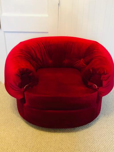 Gilbert Rohde Pair of Large Scale Lounge Chairs in the Style of Gilbert Rohde