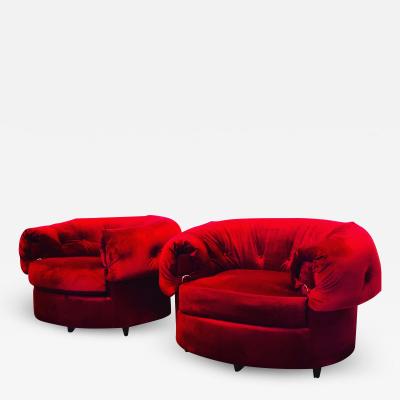 Gilbert Rohde Pair of Large Scale Lounge Chairs in the Style of Gilbert Rohde