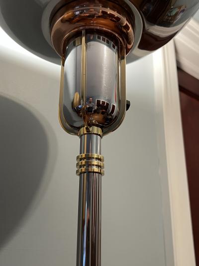 Gilbert Rohde RARE ART DECO CHROME COPPER BRASS TORCHIERE BY GILBERT ROHDE