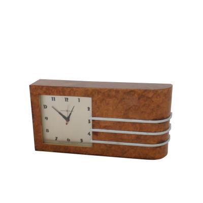 Gilbert Rohde Streamline Burl Wood Clock by Gilbert Rohde