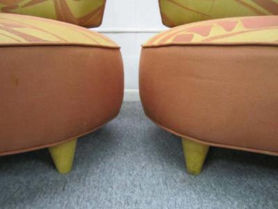 Gilbert Rohde Whimsical Pair of Gilbert Rohde Style 1940s Slipper Chairs Mid Century Modern