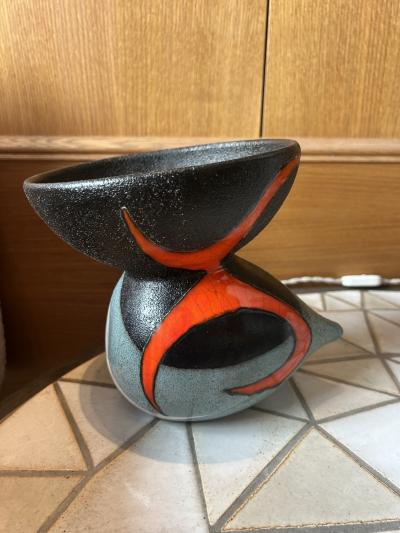 Gilbert Valentin Ceramic Vase by Gilbert Valentin Les Archanges Vallauris France 1950s