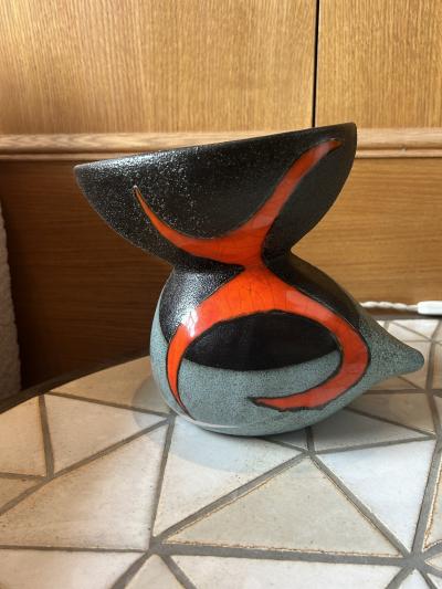 Gilbert Valentin Ceramic Vase by Gilbert Valentin Les Archanges Vallauris France 1950s