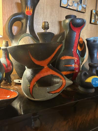 Gilbert Valentin Ceramic Vase by Gilbert Valentin Les Archanges Vallauris France 1950s