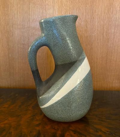 Gilbert Valentin Ceramic jug and set of four cups chalices France 1950s