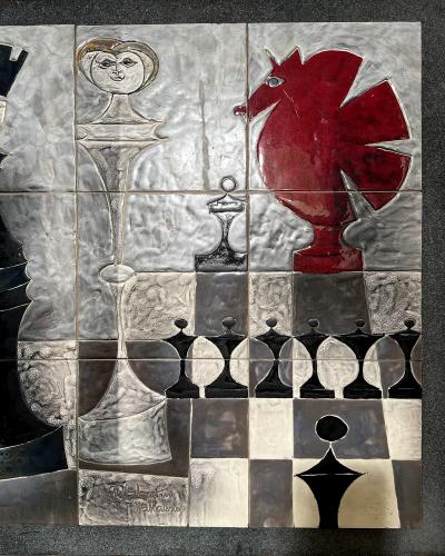 Gilbert Valentin Large decorative panel Gilbert Valentin Vallauris France circa 1960