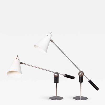 Gilbert Watrous Pair of Magnetic Table Lamps by Gilbert Watrous for Heifetz 1955