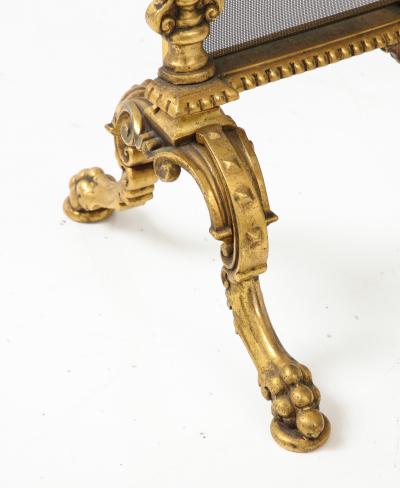 Gild Brass French Rococo Revival Fire Screen 1900 France