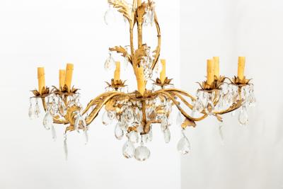 Gilded 8 stem chandelier