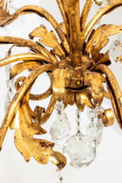 Gilded 8 stem chandelier