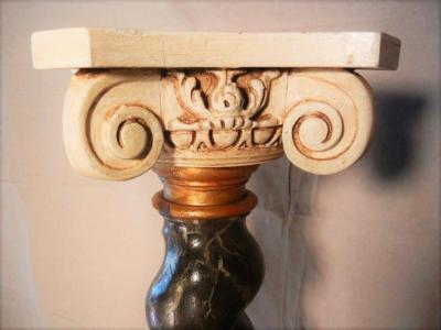 Gilded Age Carved and Painted Wooden Display Pedestal