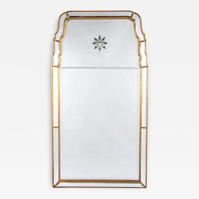 Gilded Arched Top Mirror with Bevelled Glass