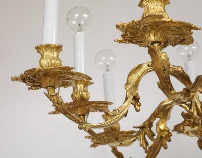 Gilded Bronze 10 Arm Regency Style Chandelier From Spain