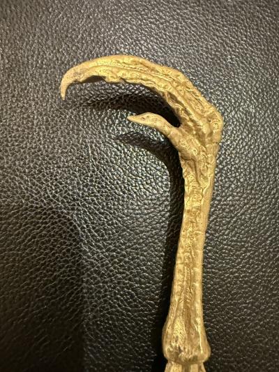 Gilded Bronze Quill Letter Opener with Bird Talon Handle Italy 1970s