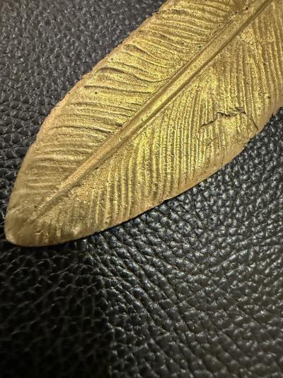 Gilded Bronze Quill Letter Opener with Bird Talon Handle Italy 1970s