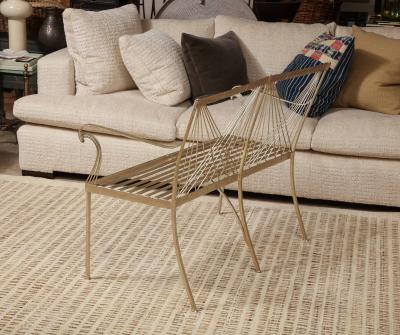 Gilded Iron Entry Bench