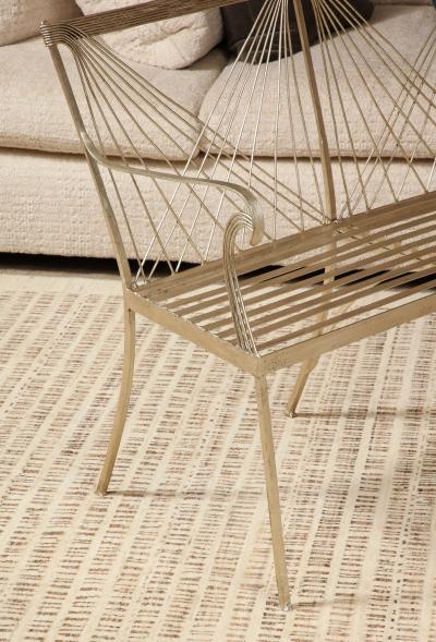 Gilded Iron Entry Bench