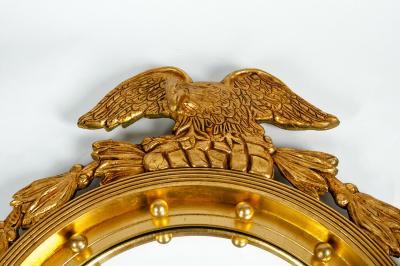 Gilded Wood Framed Federal Style Convex Wall Mirror