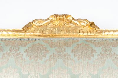 Gilded Wood Framed Victorian Style French Settee