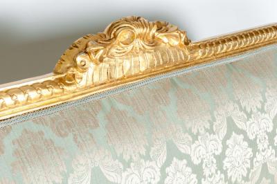 Gilded Wood Framed Victorian Style French Settee