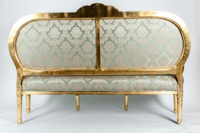 Gilded Wood Framed Victorian Style French Settee