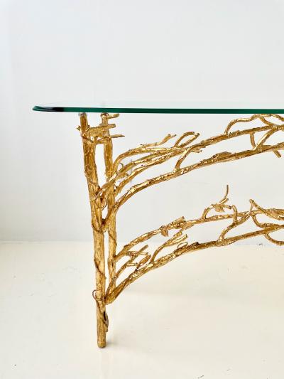 Gilded Wrought Iron Branch Console Table 1970s
