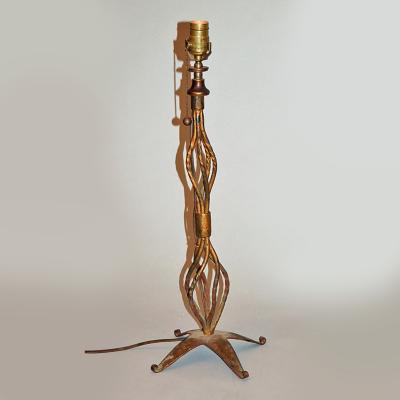 Gilded Wrought Iron Table Lamp French c 1940