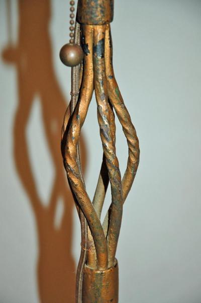 Gilded Wrought Iron Table Lamp French c 1940