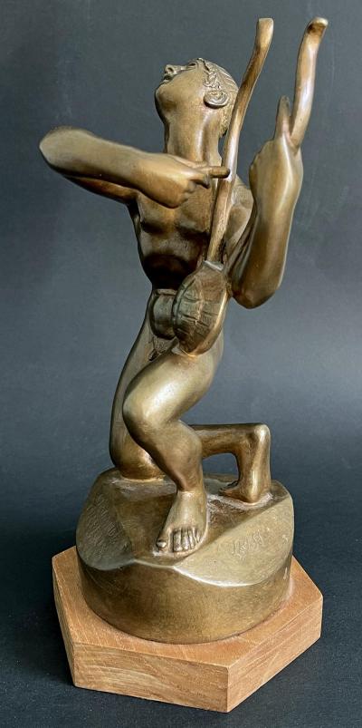 Gilded bronze sculpture Mourning of Orpheus by Tore Strindberg
