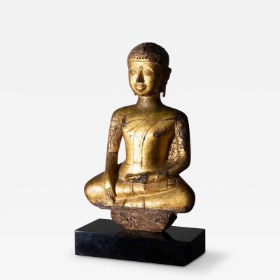 Gilded lacquered wood sculpture depicting Buddha Burma