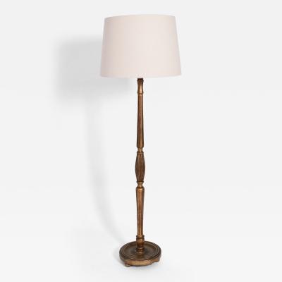 Gilded turned wood floor lamp 1930s 