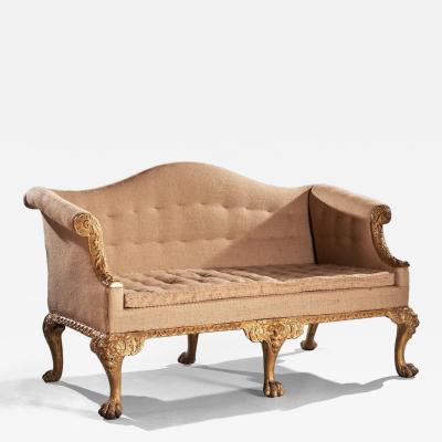Giles Grendey George II Giltwood Sofa on Lion Mask Hairy Paw Feet Possibly by Giles Grendey