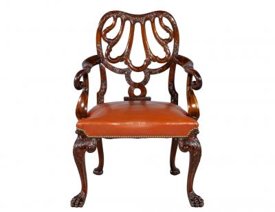 Giles Grendey Late 19th Century Mahogany Armchair in the style of Giles Grendey