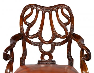 Giles Grendey Late 19th Century Mahogany Armchair in the style of Giles Grendey