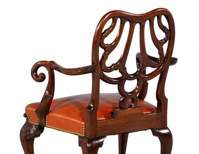 Giles Grendey Late 19th Century Mahogany Armchair in the style of Giles Grendey