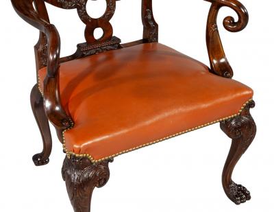 Giles Grendey Late 19th Century Mahogany Armchair in the style of Giles Grendey