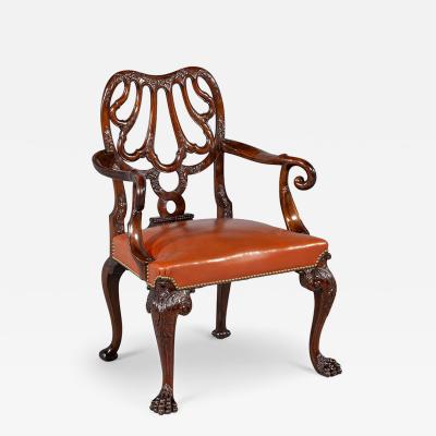 Giles Grendey Late 19th Century Mahogany Armchair in the style of Giles Grendey
