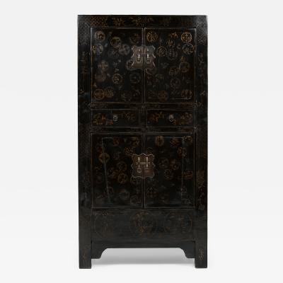 Gilt Black Lacquer Shanxi Cabinet