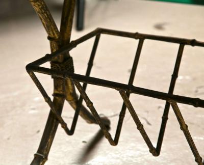 Gilt Brass Gold Leaf Gold Leaf Glass Top Coffee Table With Magazine Shelf